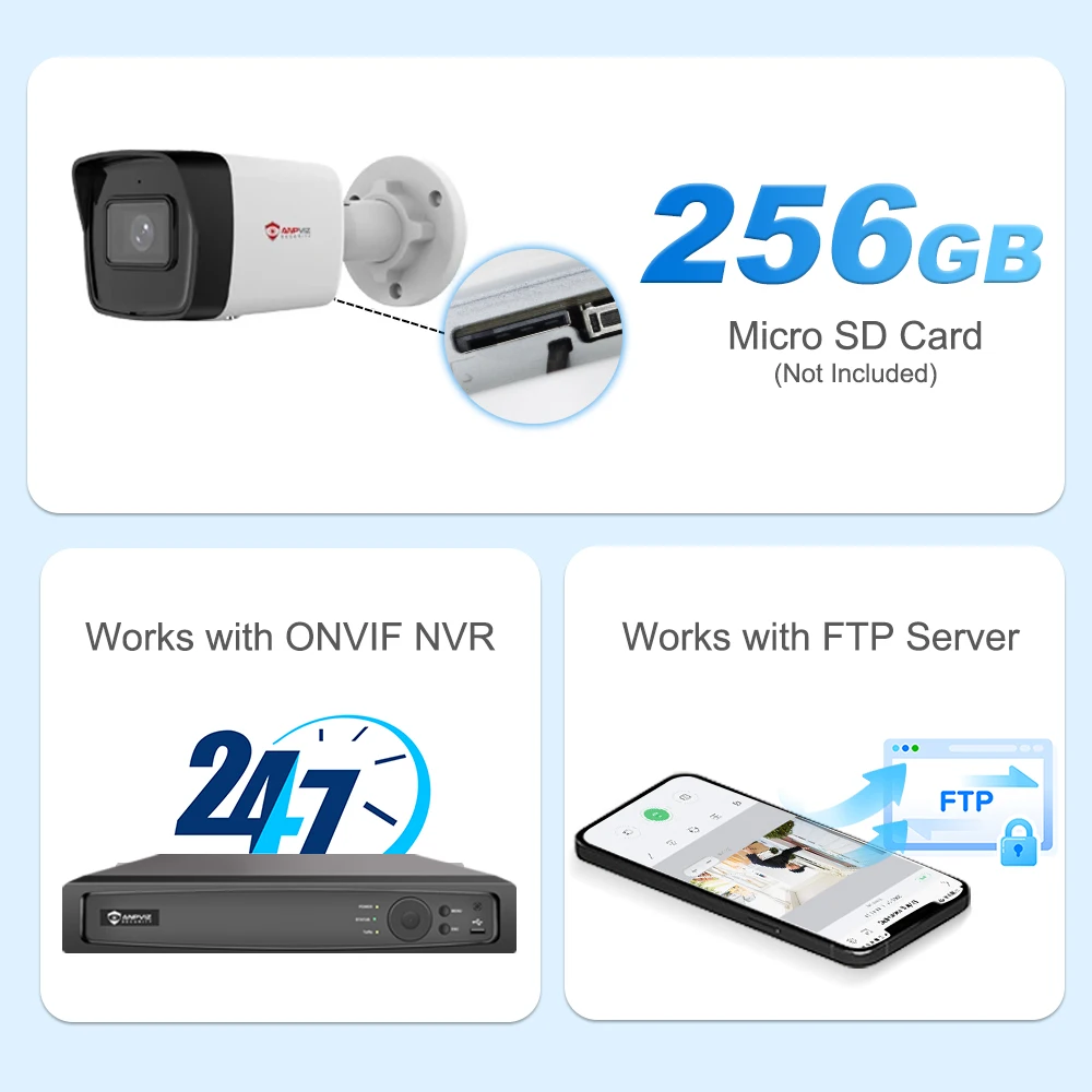 Anpviz 8MP POE IP Bullet Camera Outdoor Smart Dual-Light Color Vu 30m CCTV Video Surveillance SD Card Slot Human/Car Detection - Image 6