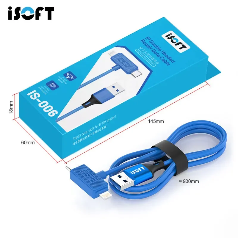 Isoft IS-006สายกู้คืนข้อมูลแบบอินเทอร์เฟซคู่สำหรับ iPhone กะพริบและส่งข้อมูลเริ่มต้นอย่างรวดเร็ว dfu สายซ่อมแซมหน้าจอสีม่วง