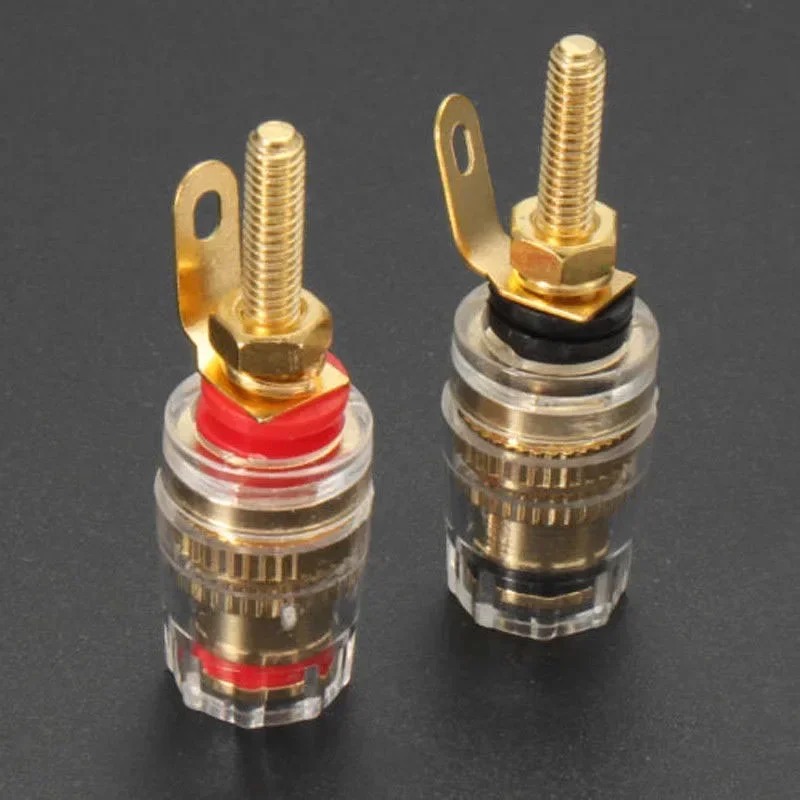 8pcs 42MM Gold Plated Speaker Terminal Binding Post Amplifier Plug Socket Connector Suitable For 4mm Banana Plugs Connector