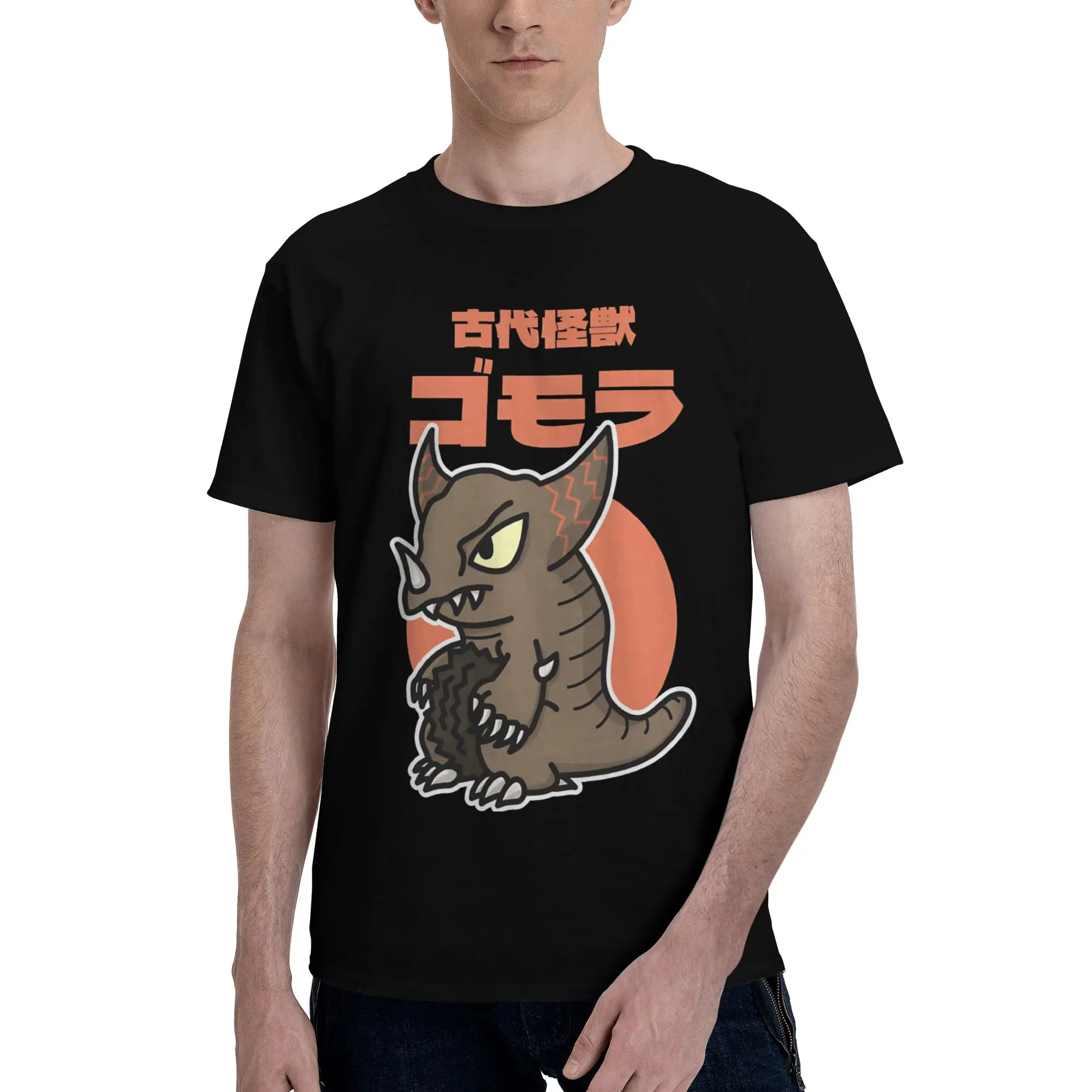 Ancient Kaiju Gomora Chibi Style Kawaii  Funny Graphic 100% Cotton T-Shirt Bandai Ultraman Series Tops Tees For Men
