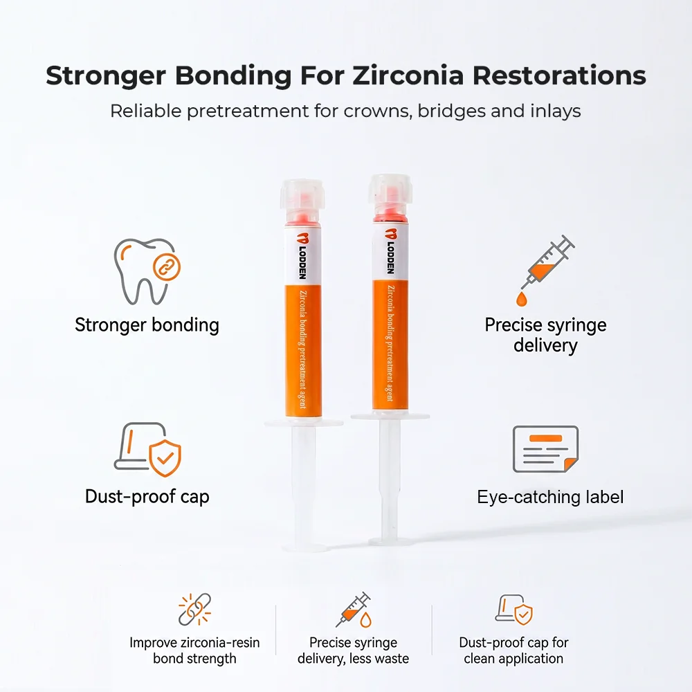 Lodden PMMA Zirkonoxid-Haftmittel Hochadhesives Vorbehandlungsfluid für Zahn-Veneers Krone Brücke Universelles Zirkonoxid-Klebemittel – Detail 6