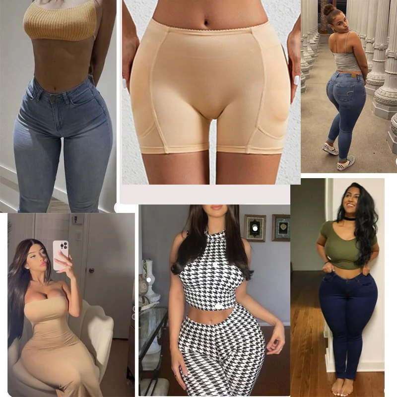GUUDIA Detachable 4 Pads Padded Shorts Shapewear Padded Panties Padding Hip Enhancer Booty Butt Enhancer Body Shaper Panties