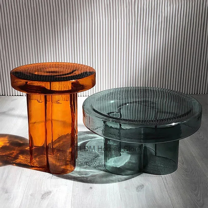 Glass coffee table round color Nordic creative living room simple coffee table hall design home furniture luxury coffee table