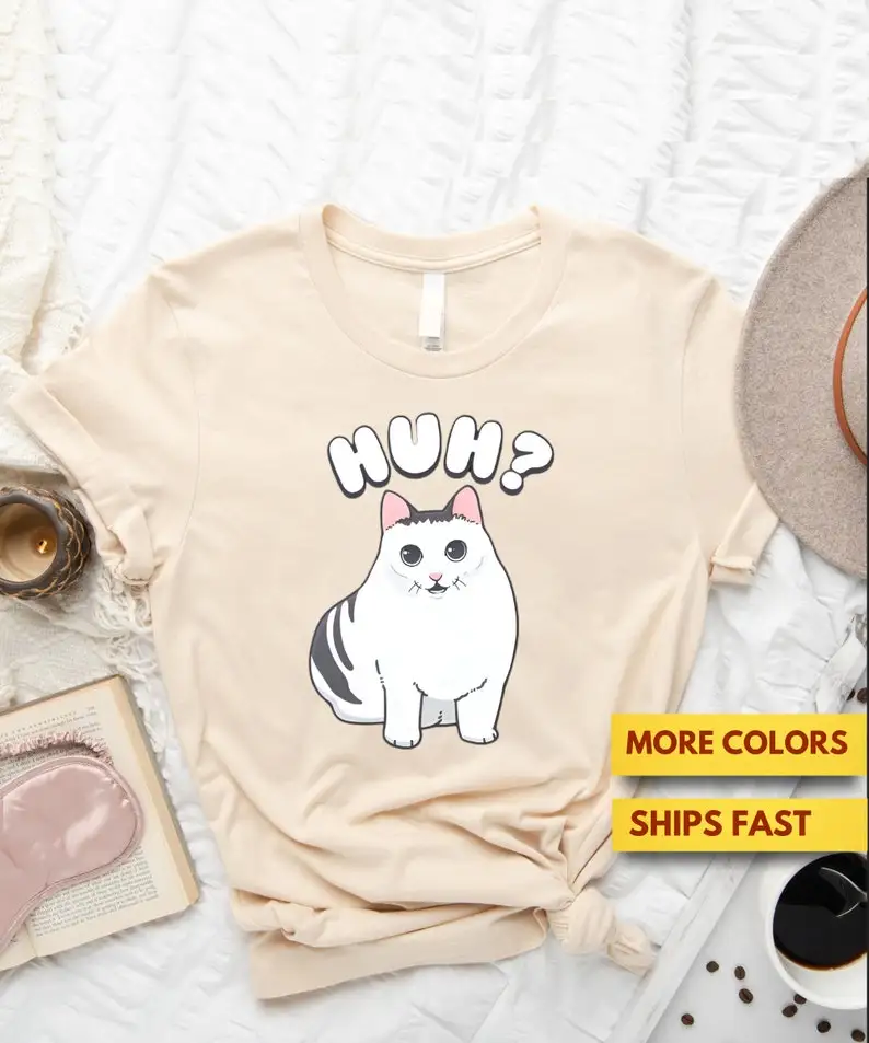 Huh Cat Meme T-Shirt Ben Chonky Cat Shirt Chonk Cat Shirt Funny Cat Meme Premium T-Shirt