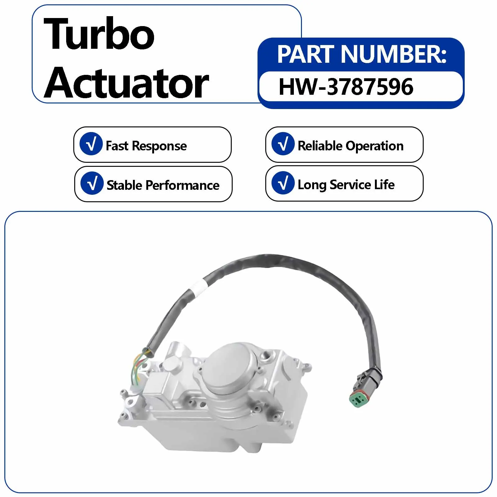 24V Turbo Eletronic Actuator 3787560 HW-3787596 For Cummins ISX HE400VG HE451VE (With cooling water holes)