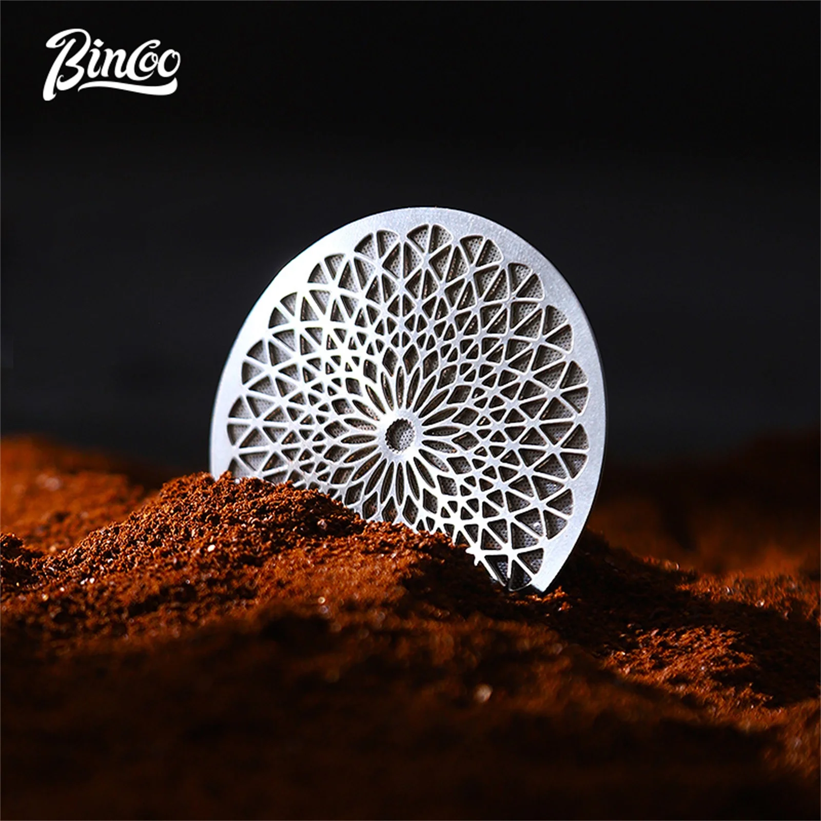 

Bincoo Kaleidoscope Secondary Water Distribution Net Italian Coffee Powder Bowl Sintered Piece for Uniform Extraction Stainless