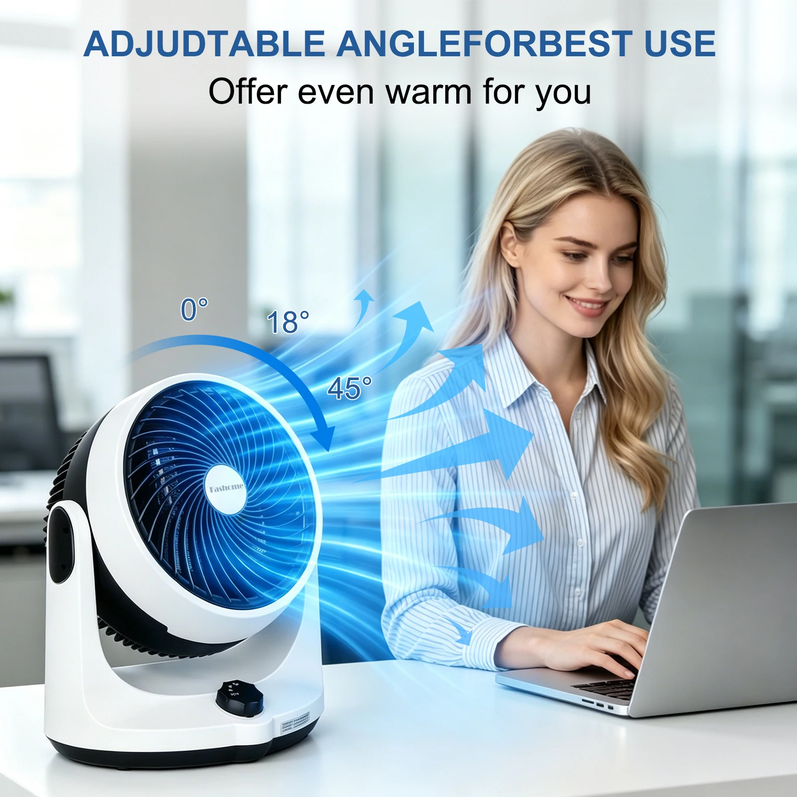 2-In-1 Air Circulator Fan Desktop Electric Fan And Electric Heater PTC Ceramic Heating Office Home Air Cooler Fan Cool Warm Wind