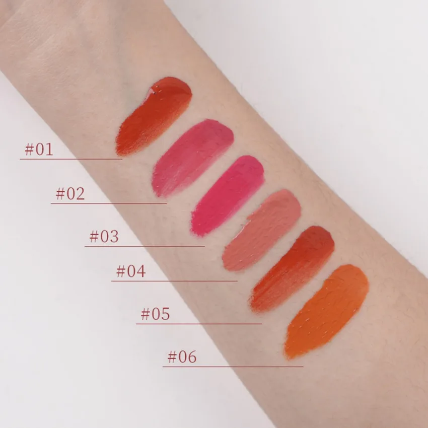 Fard à joues liquide Tube rose, 6 couleurs, marque privée, léger, longue durée, lisse, naturel, facile à appliquer, coussin, maquillage en vrac