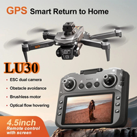 LU30 Drone Professional 8K GPS Brushless HD Camera Drones 4.5’ Screen Remote Control Aerial Photography Obstacle Avoidance Dron