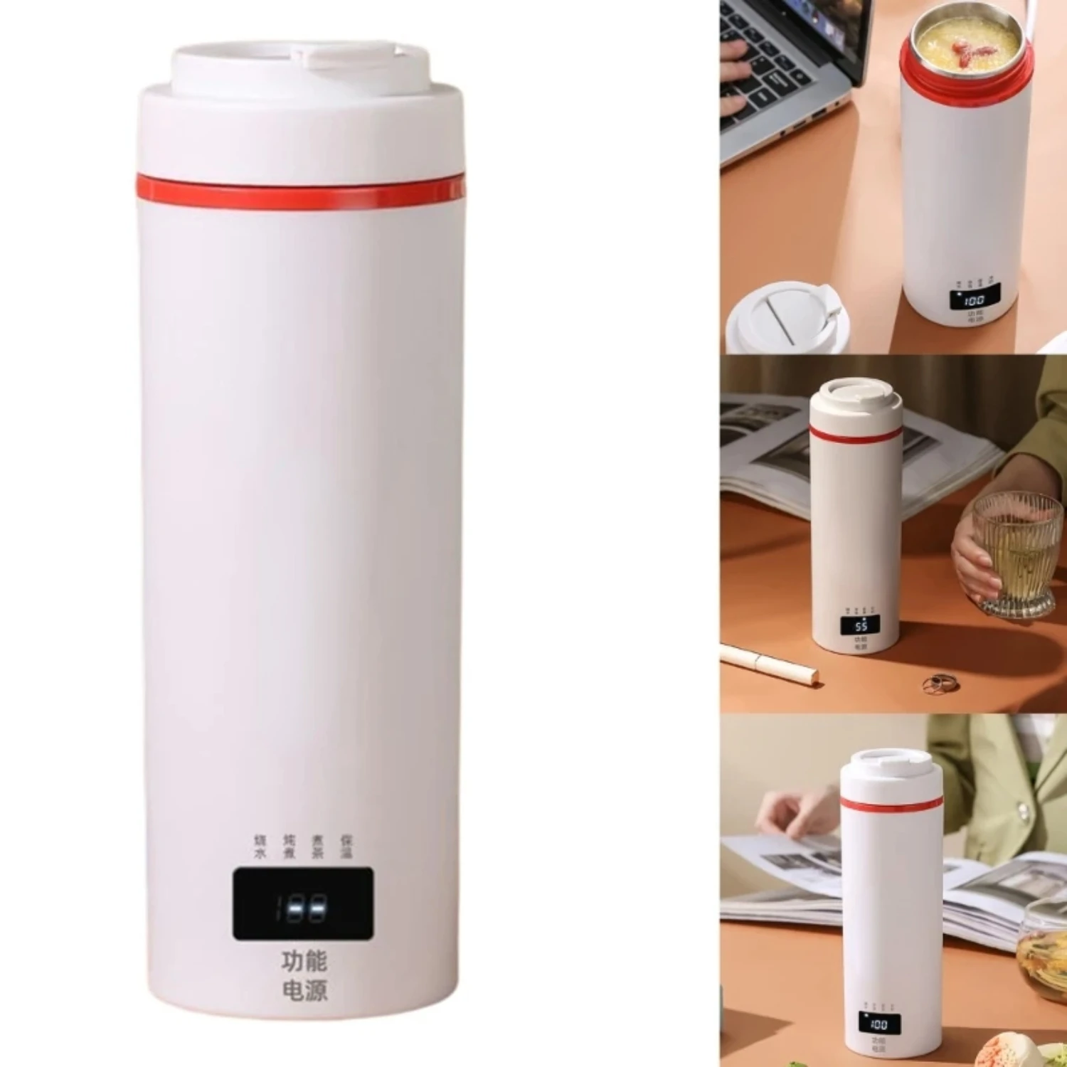 Bollitore portatile Conservazione del calore Dormitorio da viaggio automatico Studenti Piccolo riscaldamento Tazza aperta