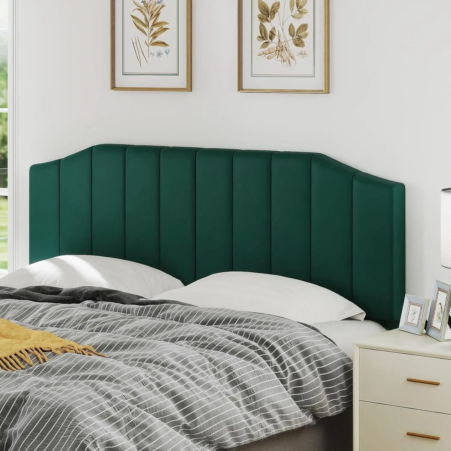 King Size Headboard Only, Velvet Upholstered Headboard King/California King Size Wall Mount and Bed Frame Mount,, Customized