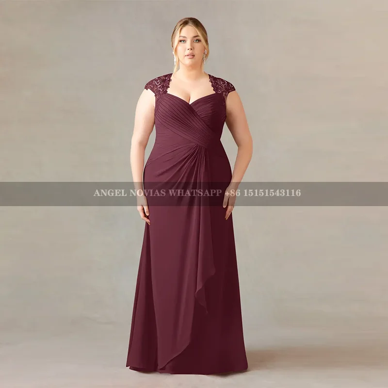 

Long Plus Size Burgundy Mother of the Bride Dresses 2025 Wedding Guest Dress Vestidos De Fiestas فساتين للمناسبات الخاصة