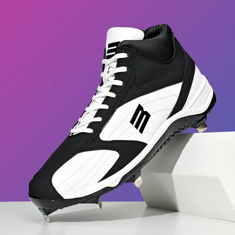 

2025 New Men Baseball Shoes Non Slip Spiked Baseball Sneakers High Top Softball Training Shoes Comfortable Outdoor Sneakers