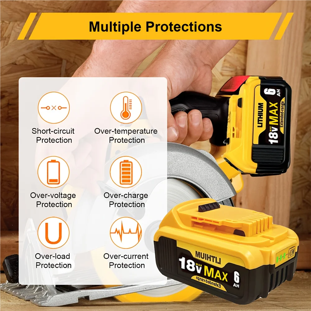 

high quality 18V 9Ah For Dewalt DCB184 Li-lon compatible with DeWalt batteries DCB200 DCB180 DCB182 XR with LED display screen