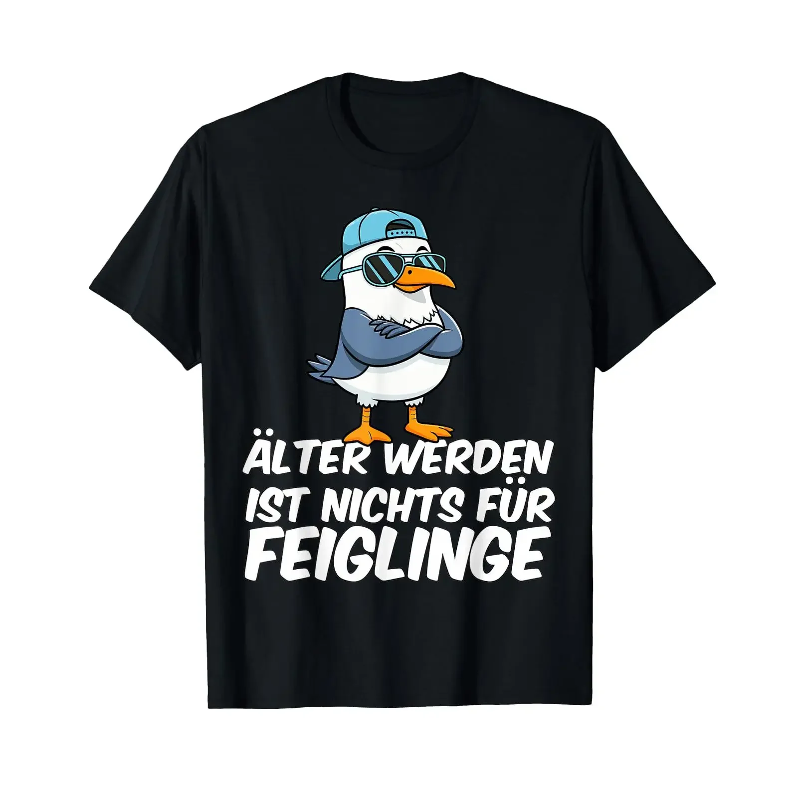 Funny T shirts Seagull Getting Older Is Not for Cowards Shirt vintage Washed Casual Stretched designer clothes Comfortable