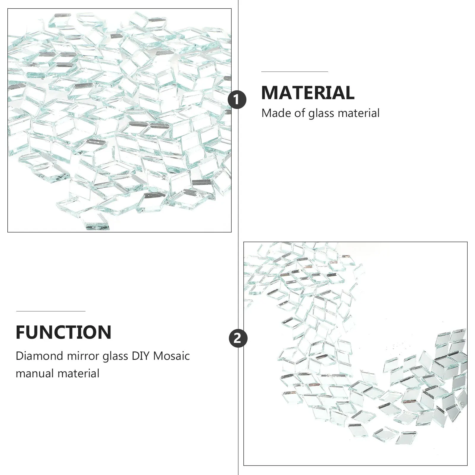 

Diamond Shape Mirror Pieces Creative DIY Craft Glass Mosaics for Art Modeling Parent-Child Activities Handmade Glass Patch Tiles