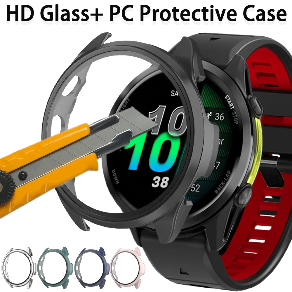 Стекло + чехол для Garmin Forerunner 970 570 42 мм 47 мм 965 265 165 Универсальный защитный чехол для экрана ПК Venu 3/Vivoactive 5