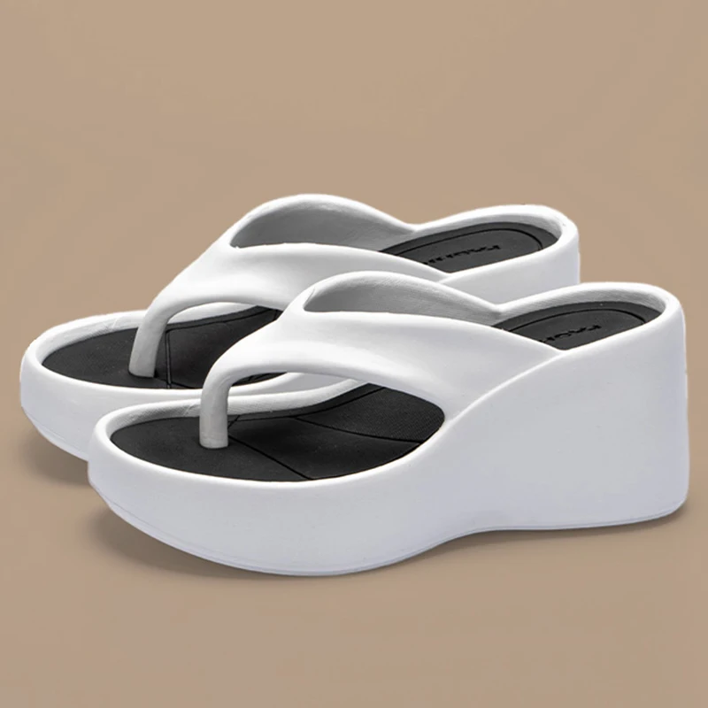 Eva Thick Platform Thong Flip Flops Women Slippers Summer Shoes 2024 Memory Foam Orthopedic Slides Clip Toe Beach Flat Sandals