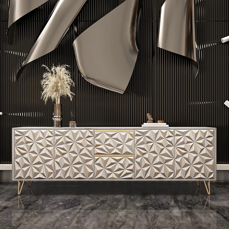 

Итальянский светлый роскошный каменный шкаф из цельного дерева, ТВ-шкаф, комбинированный процесс покраски, постмодернистская простая маленькая квартира, гостиная