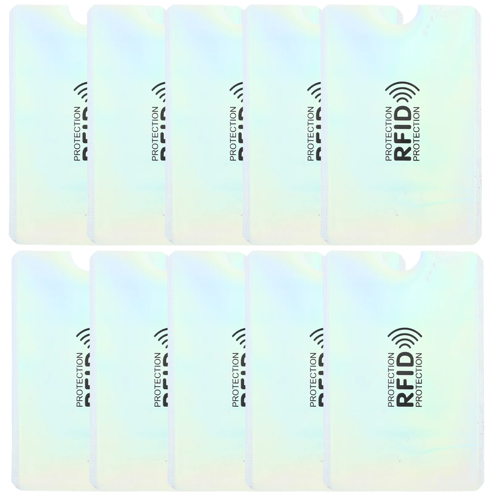 10Pcs Rfid Protective Card Sleeves Id Credit Card Holder Aluminum Foil Pet Pe Lightweight Sleeve