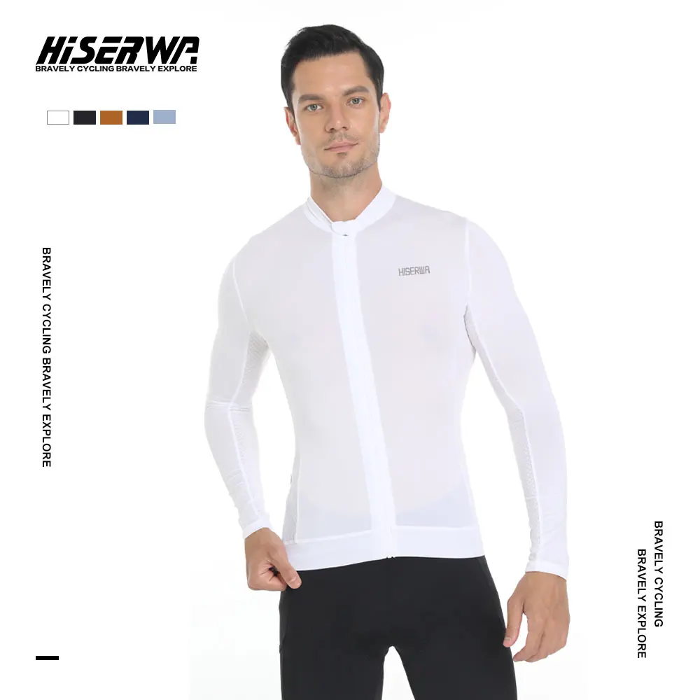 

HISERWA Men Cycling Jersey Long Sleeve Pro Team Jersey MTB Road Bike Clothing Maillot Ciclismo Hombre Breathable Bicycle Shirts