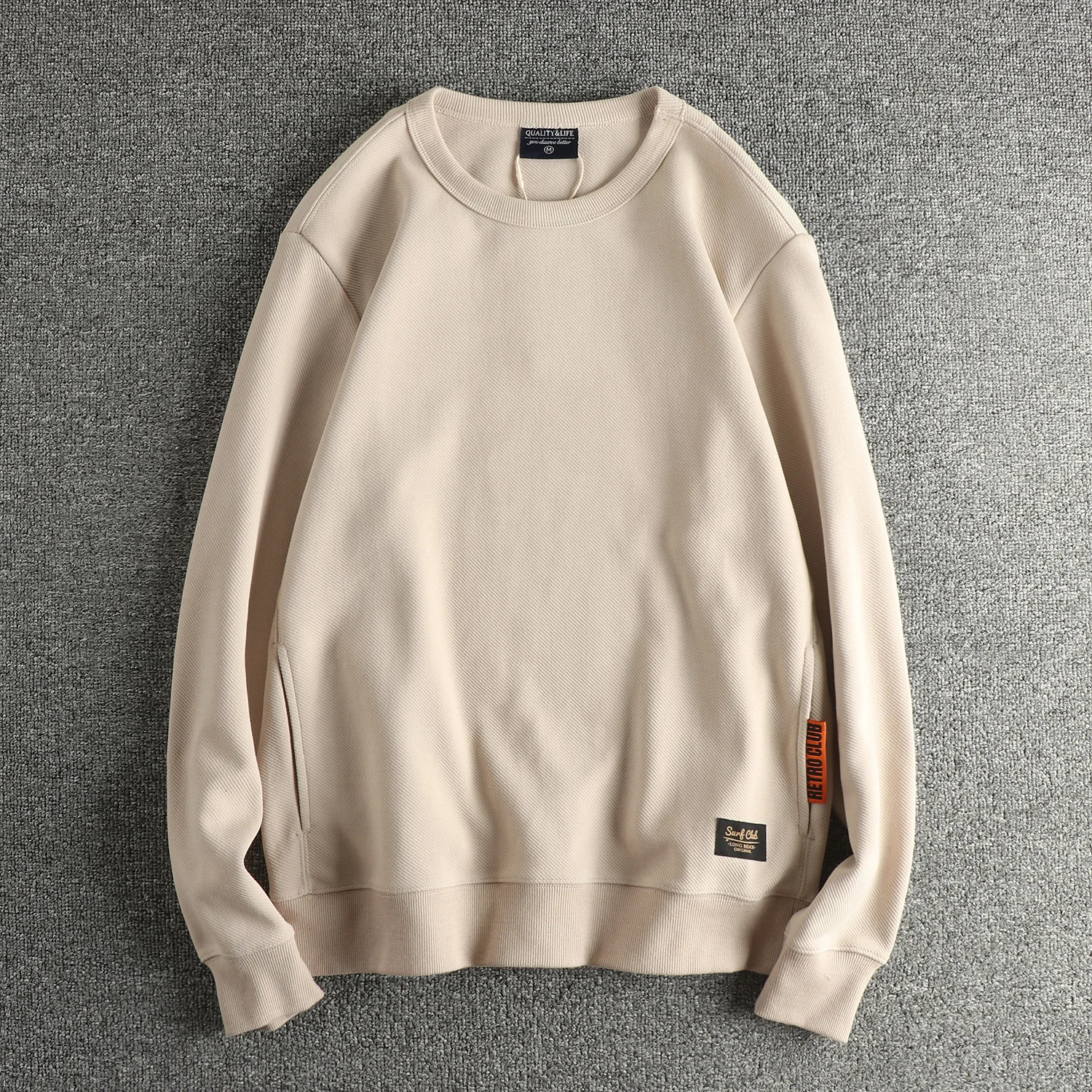 

Осень 2023, новые американские ретро однотонные саржевые вязаные толстовки, мужские модные потертые толстовки, повседневные пуловеры высокого качества