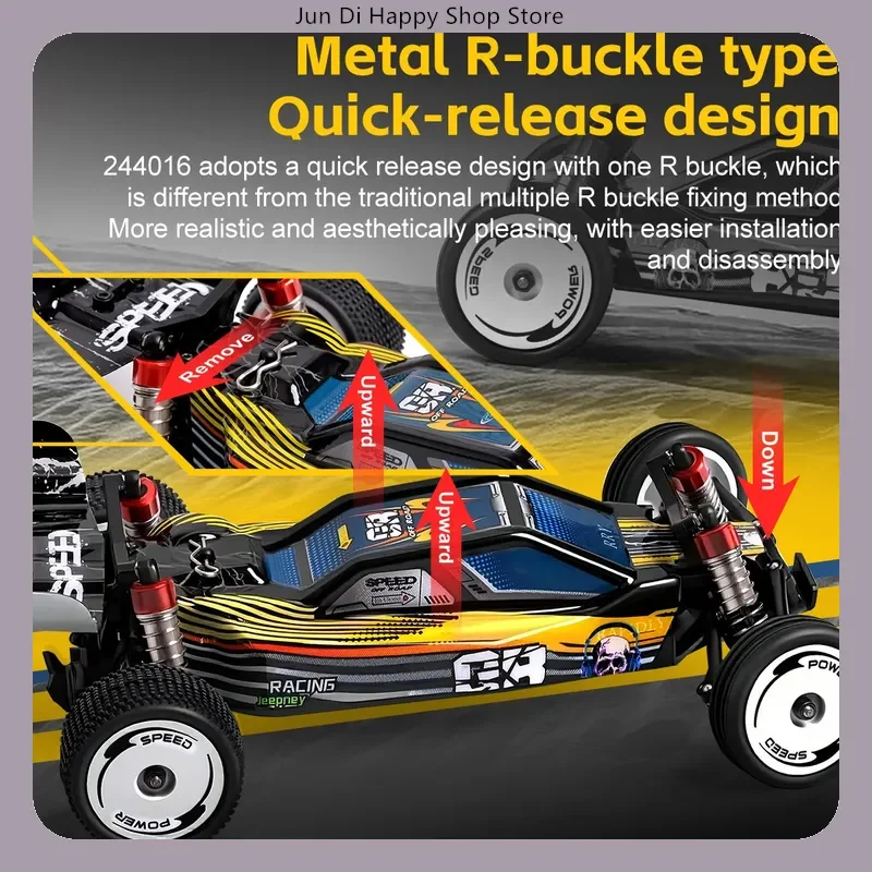 Wltoys 244016 Hochgeschwindigkeits-RC-Auto mit Fernbedienung, Maßstab 1:24, elektrischer Zweiradantrieb, wettbewerbsfähiges Spielzeugfahrzeug für Kinder ab 14 Jahren