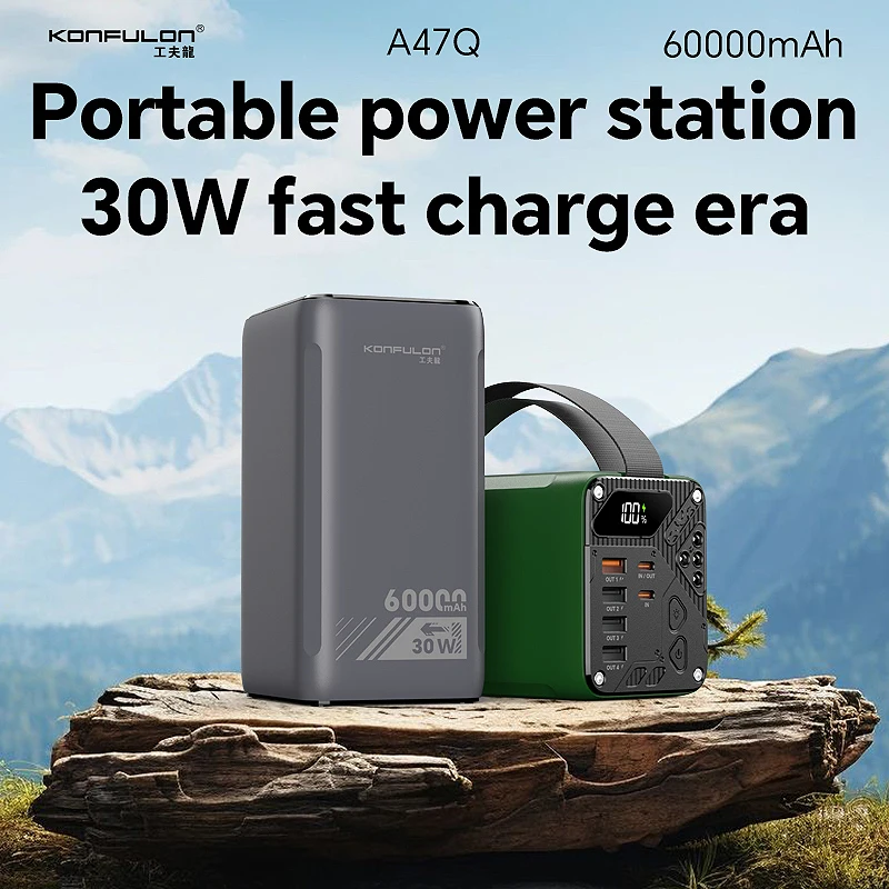 

PD 30W Power Bank 60000mAh High Capacity Fast Charging USB C Battery Packs 22.5W LCD Display Battery Bank for Outdoors Camping