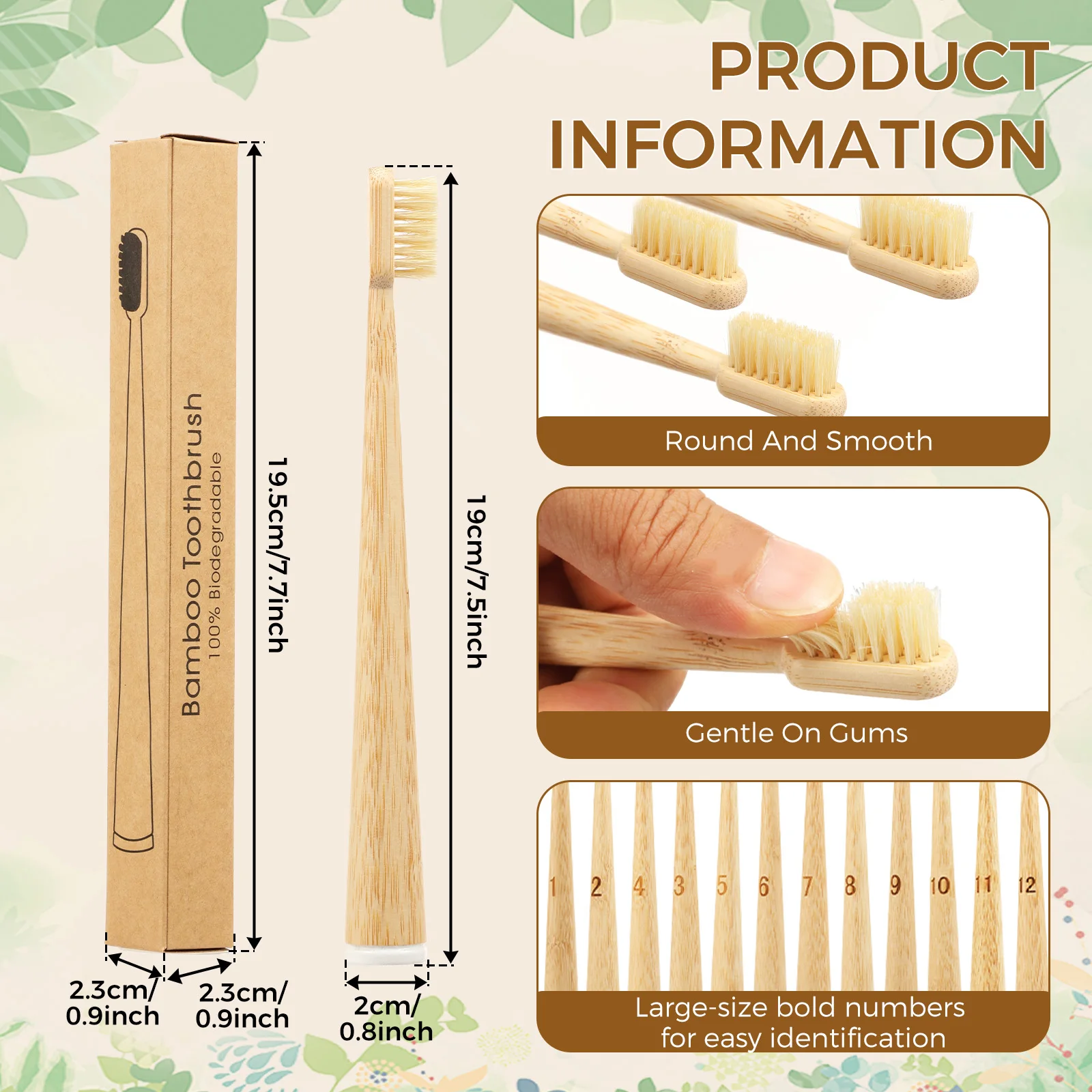 12 buah sikat gigi alami denga - Bamboo Toothbrush ulasan dan harga