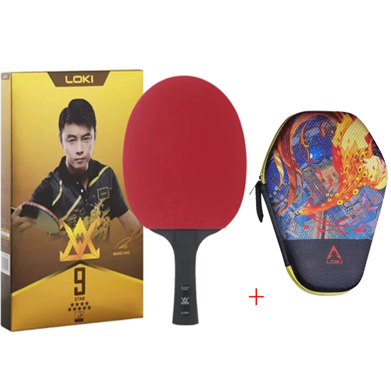 LOK-E-Series Raqueta de tenis de mesa, hoja de carbono profesional, raqueta de ping pong, goma de alta elasticidad