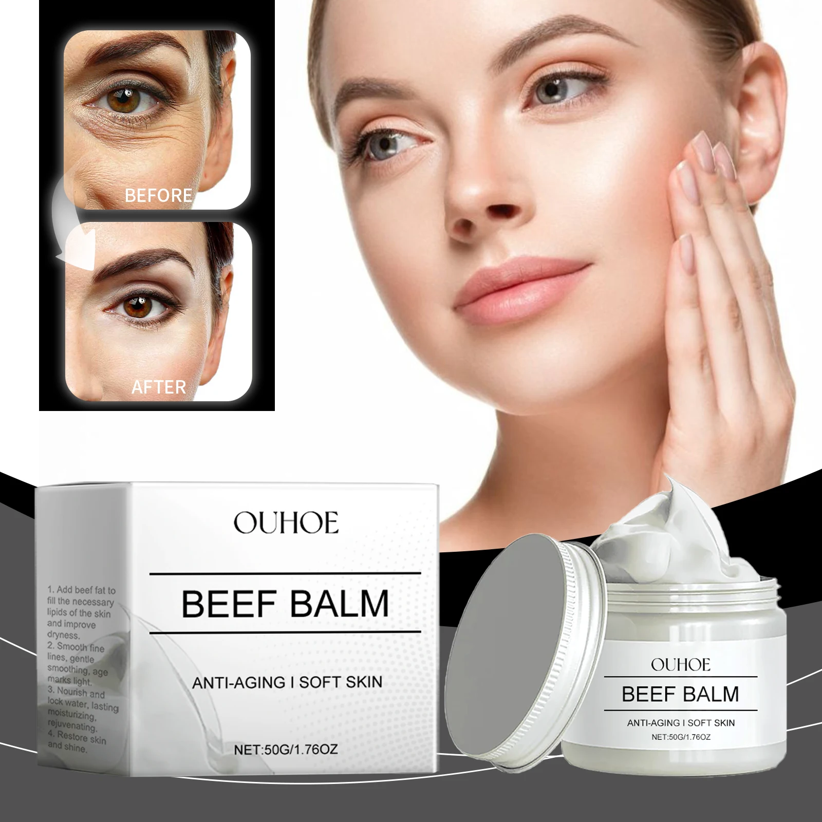 Beef Fat Wrinkle-reducing Cream Vitamin C Moisturizing Cream Deep Cleansing and Hydrating Natural and Additive-free Skin Care