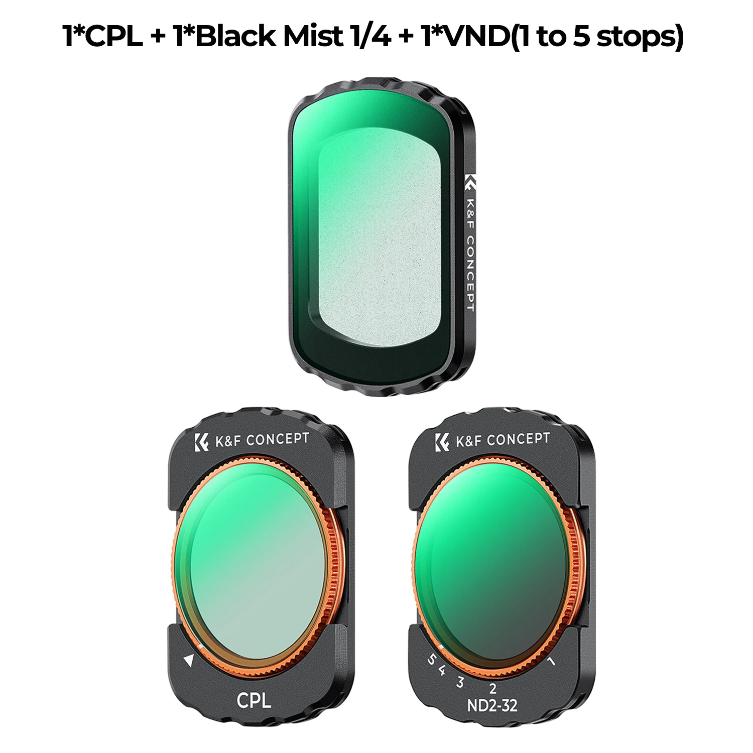 K&F CONCEPT Sport Effect Filter voor DJI Osmo Pocket 3 UV CPL ND ND/PL Black Mist 1/2 1/4 1/8 LPR Star 1.2X Groothoekfilterset