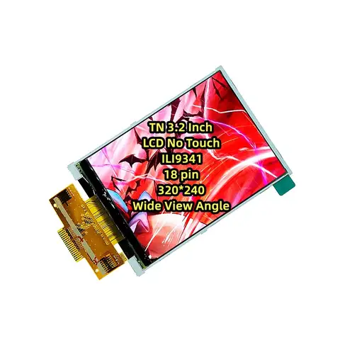 Discount 3.2 Inch 18 PIN TFT LCD No Touch Screen SPI Serial Port 4IO Port Drive ILI9341 Wide Viewing Angle electronique