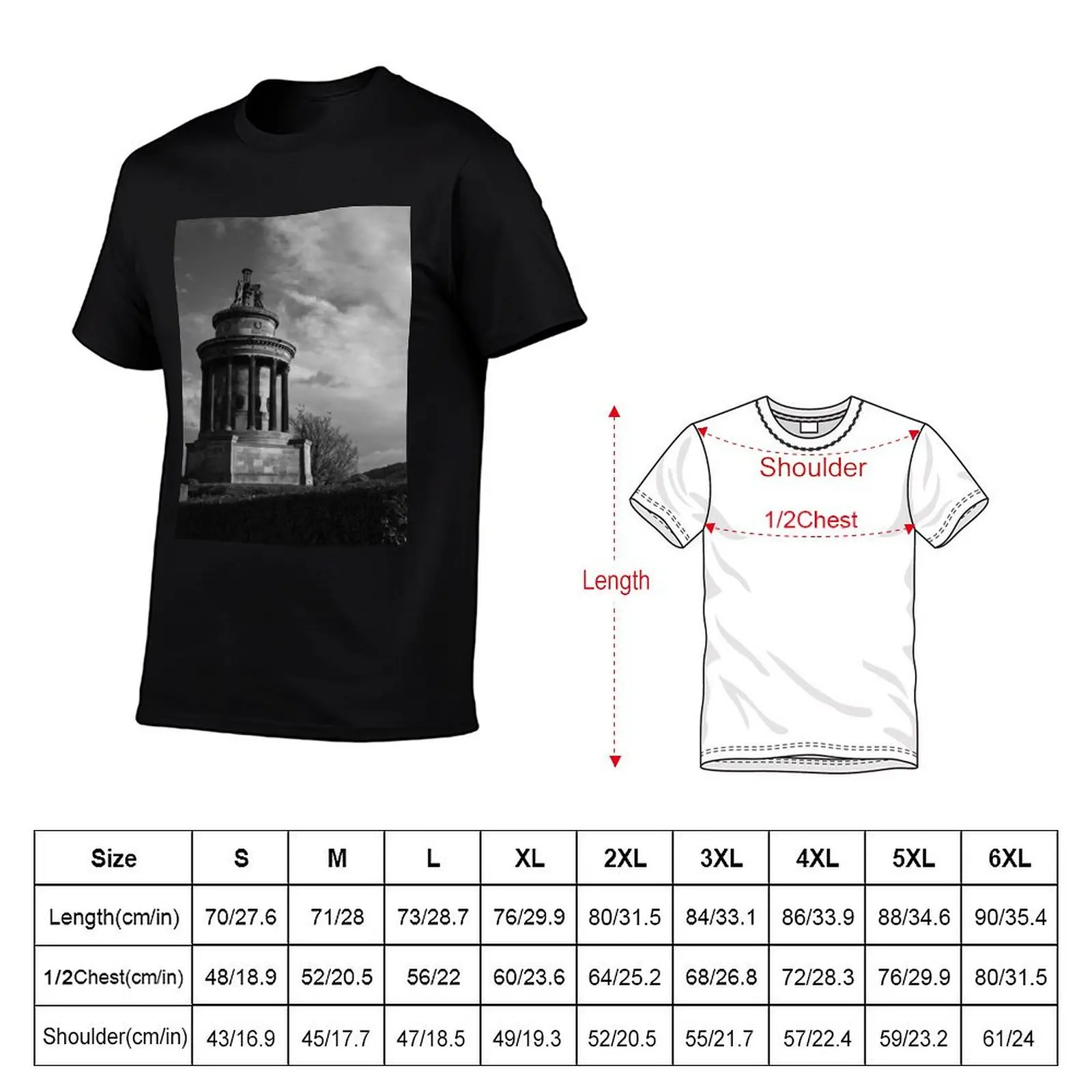 Burns Monument in black and white T-Shirt Standard Fit Solid Tee Shirt