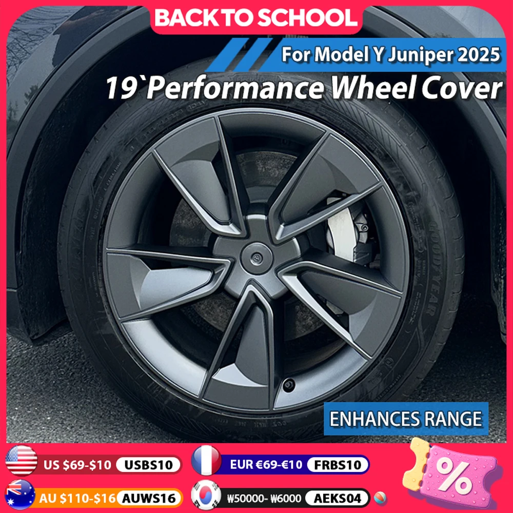 

4PCS Wheel Cover for Tesla Model Y Juniper 19 Inch Replacement performance 19" Crossflow Wheels Hub Cap Full Rim Accessorie 2025