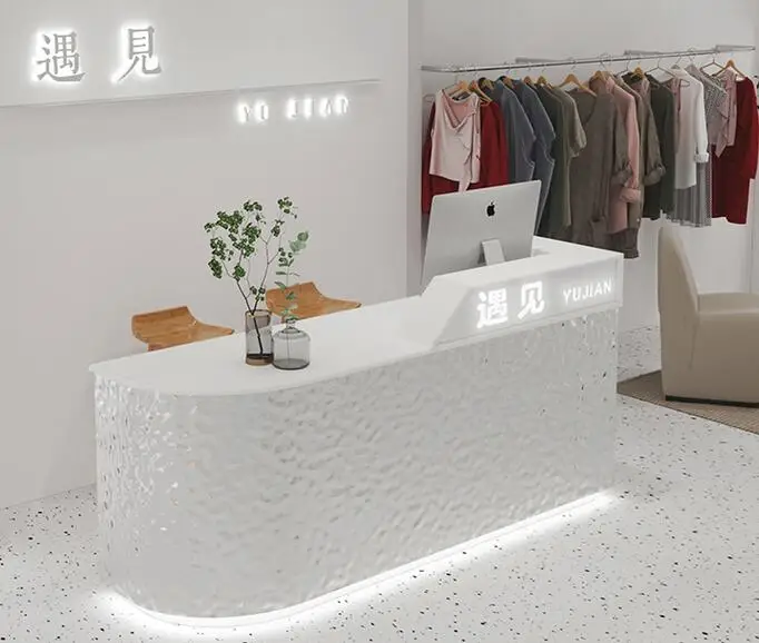 

Simple modern women's clothing store cashier network red clothing milk tea bar store stainless steel front desk light luxury bea