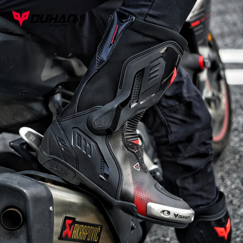 

Duhan Feiying Motorcycle Riding Boots Professional Racing Boots For Men And Women Anti-Fall Street Racing Shoes Motorcycle Gear