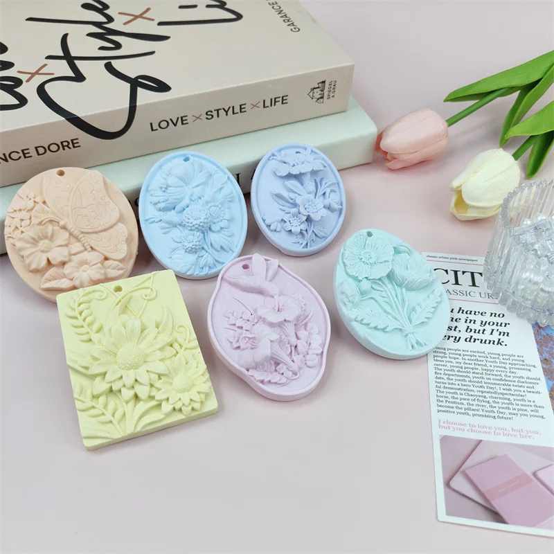 Bird Flower Listing Mold Handmade Diy Car Aromatherapy Gypsum Pendant Tools Embossed Flower Silicone Mold Handicraft Accessories