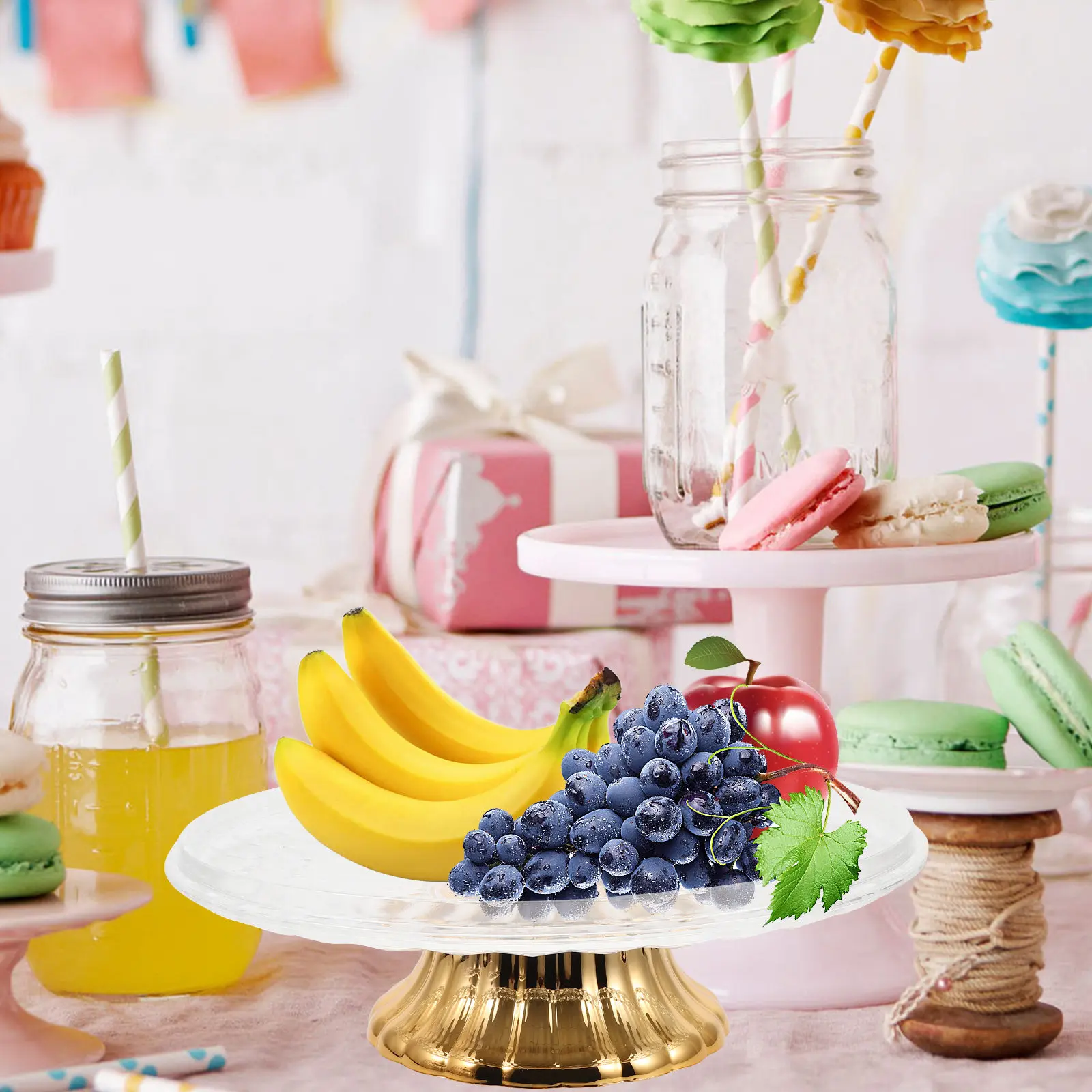 

Подставка для торта на высокой ножке, тарелка для десертов со съемным куполом, высокий поднос для фруктов, декоративный поднос для свадебных торжеств