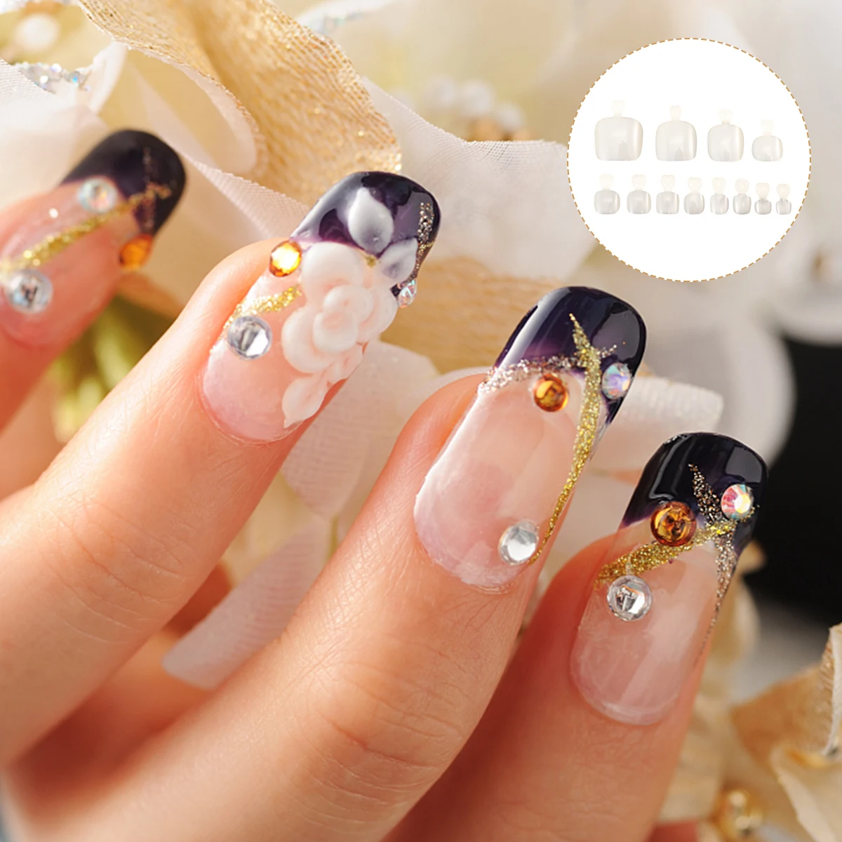 

600Pcs Toe Decoration Full Cover Nail Art Tips DIY Pedicure Supplies Easy Paint Remove Safe Material Women Full Cover Nail Art