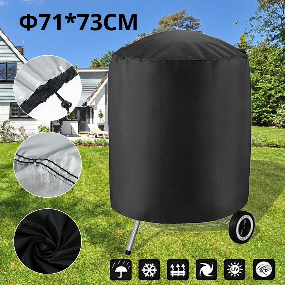 420D Grill Cover Case Outdoor Waterproof Dustproof Kettle BBQ Cover Oxford Cloth Heavy Duty Garden BBQ Protection Cover NEW