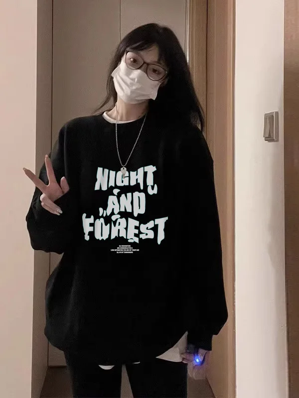 

Премиум-свитшот с круглым вырезом для женщин, тонкий, с длинными рукавами, на раннюю осень, удобный крой