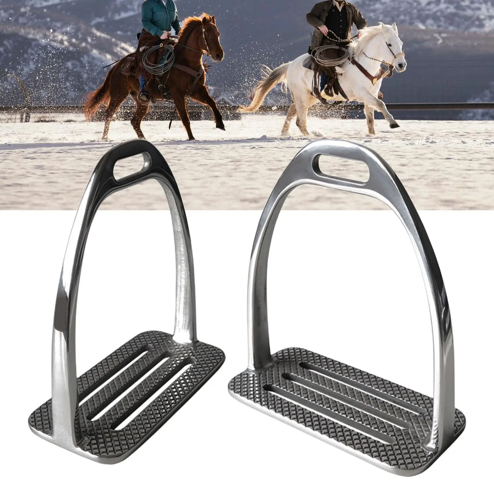 2Pcs Horse Stirrups Equipment Comfortable Accessories for Training Western Riding Outdoor Activities Equestrian Enthusiasts