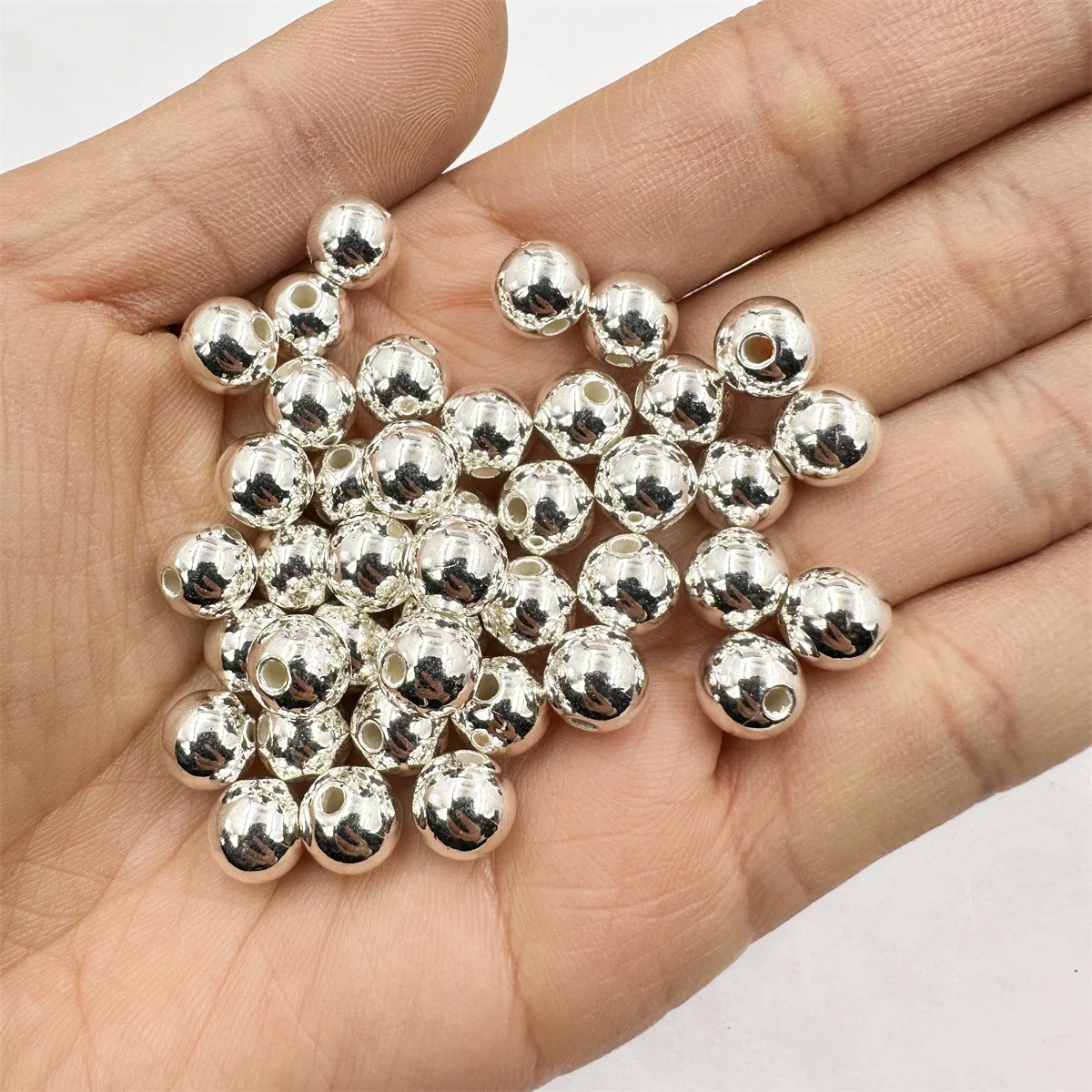 4/6/8/10mm 40-300pcs Acrylic Loose Beads DIY Jewelry Making Handmade Accessories