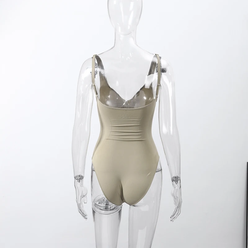 women’s zip front corset bodysuit back view