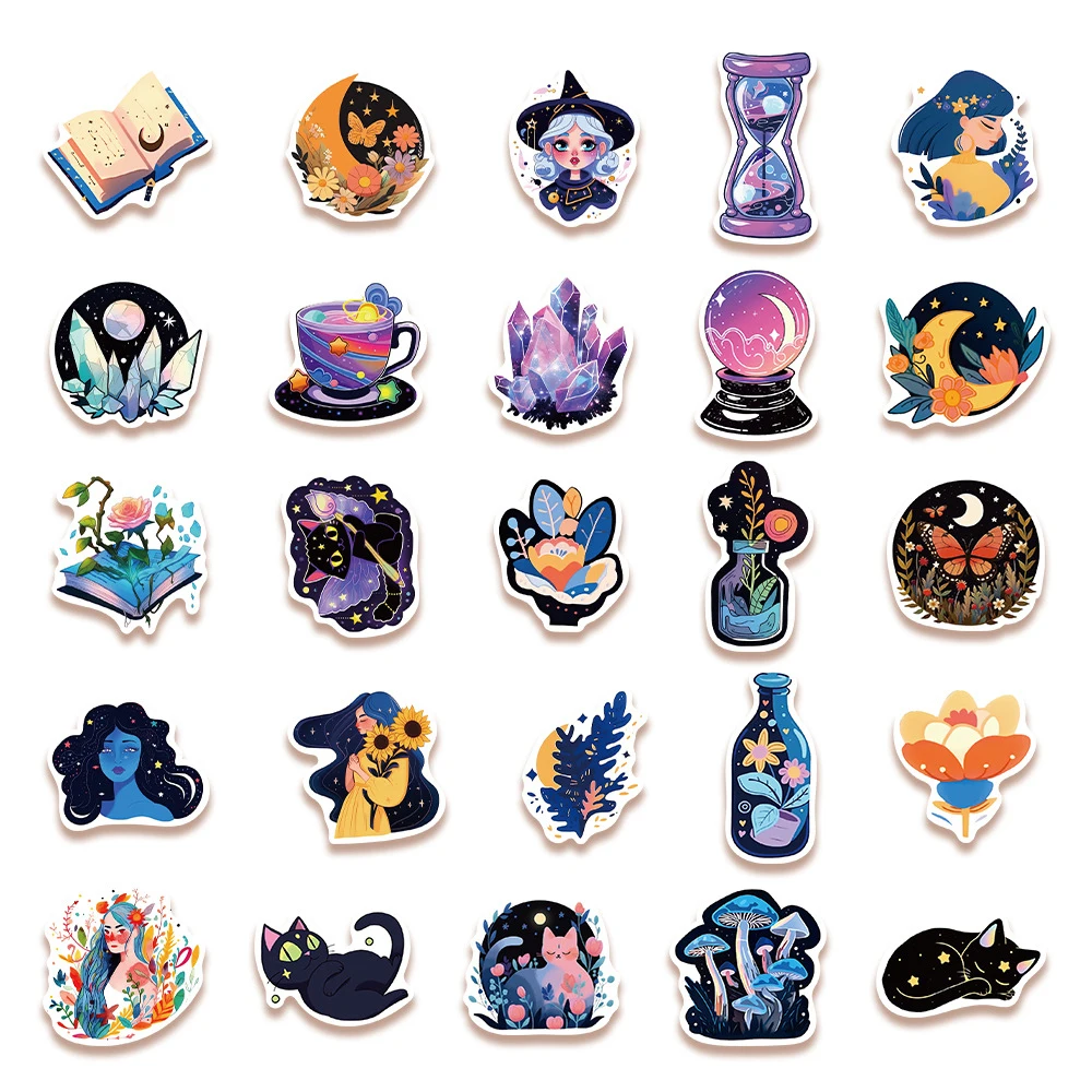 10/30/50pcs Kawaii Magic Cartoon Aesthetic Stickers for Kids Toys DIY Laptop Label Water Bottle Car Waterproof Sticker Decals