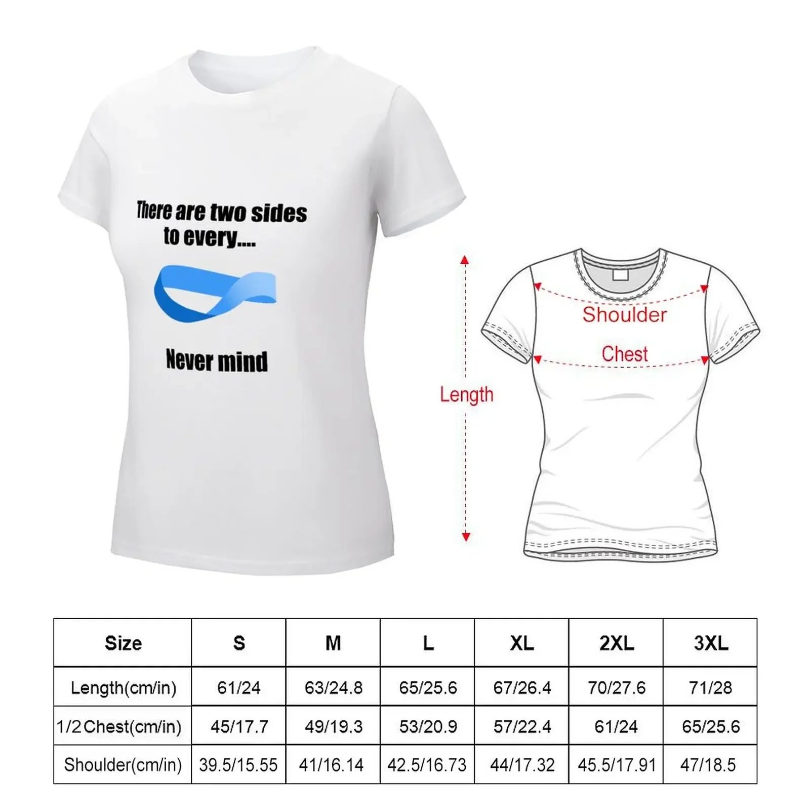 Mobius strip Two Sides T-shirt kawaii clothes female lady clothes white t-shirt dress for Women sexy