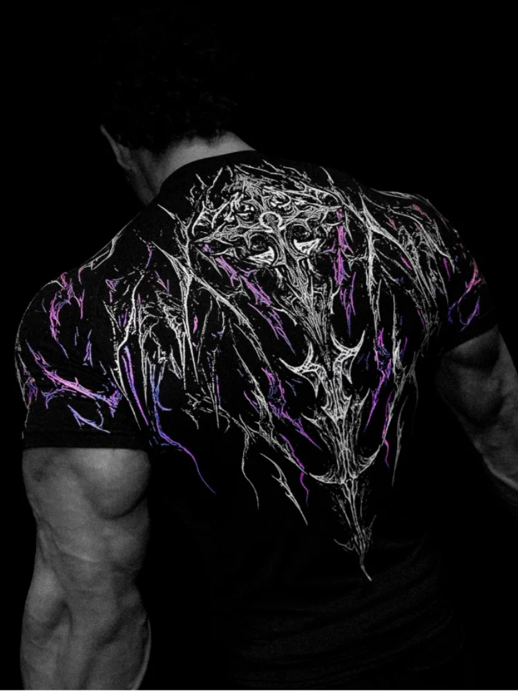 Breathedivinity Fitness-Training Hochelastisches Enganliegendes Herren-Gym-T-Shirt