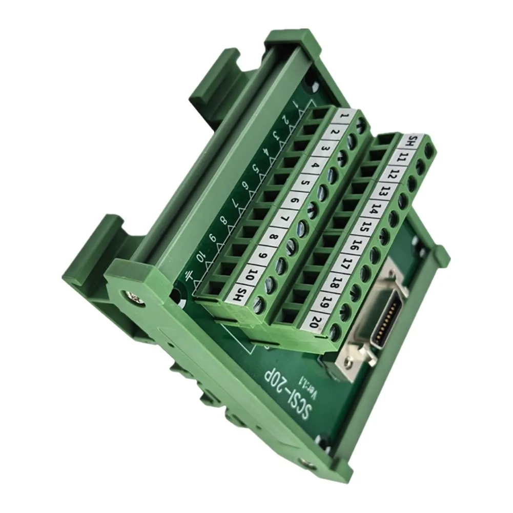 20 Pin Connector SCSI Terminal Block High-conductivity Copper Contacts PA66 Insulation Material Heat Resistant Design