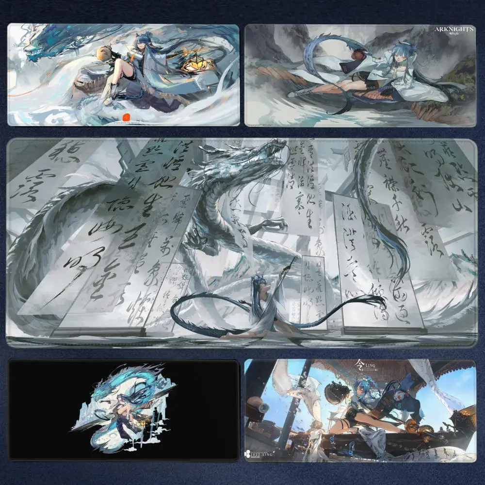 

XXL Cool Hot Ling Fashion Video Popular Top Arknight Gaming Mouse Pad Large Gamer Computer Rug Desk Design 100x50 Table Mat